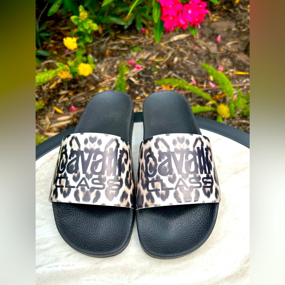 NWT!! WOMEN’S ADORABLE ALBERT CAVALLI ITALY SLIDES SANDALS CHEETAH SZ 9 NEW
